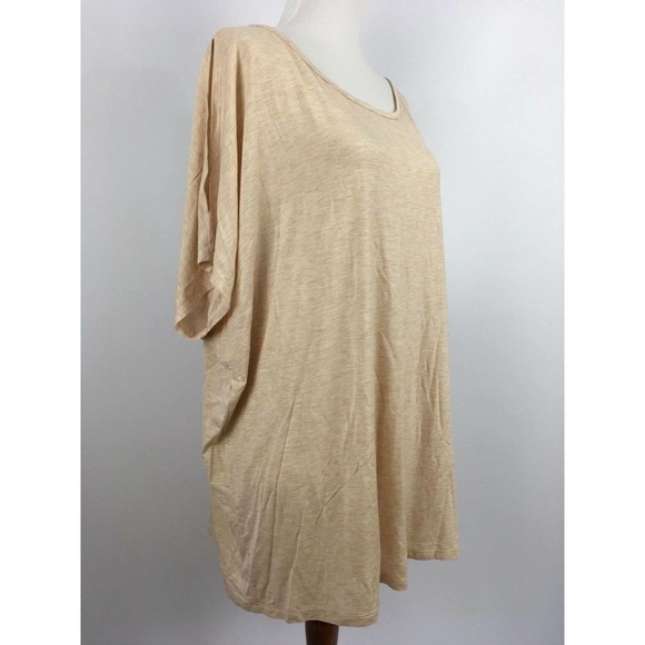 Bobeau Womens Top Cold Shoulder Crewneck Short Sleeve Tee Pink Plus Size 1X - Picture 7 of 12